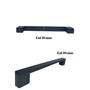 Mobilya Mutfak Çekmece Kapak Kulbu Köprü Model Eni 10mm Siyah Mat Kulp (%100alüminyum Metal) 192 mm