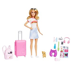 Hjy18 Barbie Seyahatte Bebeği Ve Aksesuarları