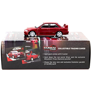 Tarmac Wor1/64 Mitsubishi Lancer Gsr Evolution Ii Red With Tarmac Cards