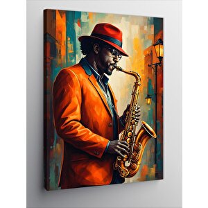 Kanvas Tablo Saksafon Çalan Adam 50x70 cm
