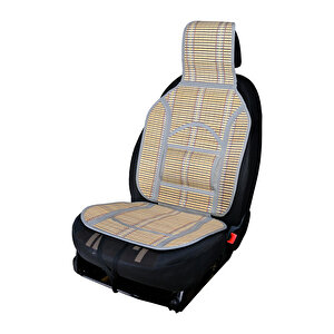 Oto Hasır Bambu Minder Ön Gri İkili Takım Bel Destekli Terletmez Wf-1022-gr