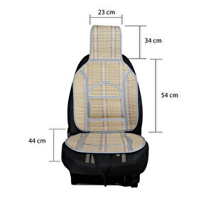 Oto Hasır Bambu Minder Ön Gri İkili Takım Bel Destekli Terletmez Wf-1022-gr