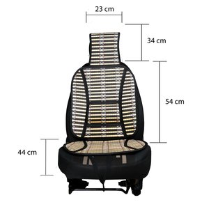 Oto Hasır Bambu Minder Ön Siyah İkili Takım Bel Destekli Terletmez Wf-1069