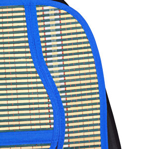 Oto Hasır Bambu Minder Ön Mavi İkili Takım Bel Destekli Terletmez Wf-1021-1