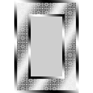 Makinede Yıkanabilir Leke Tutmaz  siyah-gri Pvc Deri Kaymaz Taban Çerçeve Salon Saçaksız Halı B1327-2 120x180 cm