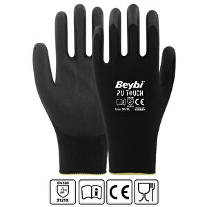 Poliüretan Kaplı Pu Touch Siyah Eldiven 10