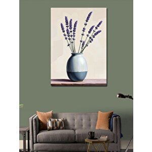 Kanvas Tablo Vazoda Mor Lavanta 70x100 cm