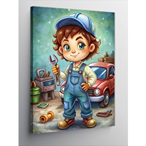 Kanvas Tablo Tamirci Çocuk 50x70 cm