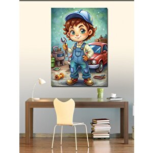 Kanvas Tablo Tamirci Çocuk 50x70 cm