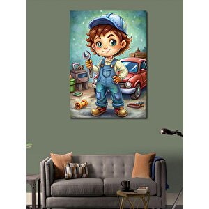 Kanvas Tablo Tamirci Çocuk 50x70 cm