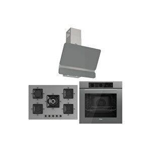Ss Serisi Gri 5 Gözlü Ankastre Set ( Qbl62cpr-ss038-d082 )