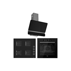 Elegant Line Plus Siyah Ankastre Set ( Qbl62cs-ss205-d080 )