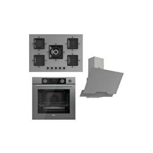 Steamart Ss Serisi Gri Set (ss038 Xe64cpr D065 ) -75'lik Seri Kare Emaye Izgara
