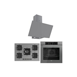 Ss Serisi Gri 5 Gözlü Ankastre Set ( Qbl62cpr-ss038-d079 )
