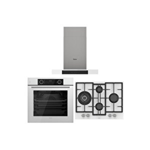 Beyaz Set ( D101 Beyaz Davlumbaz -ed076 Beyaz Ocak- Xe63cb Fryart Beyaz Fırın )