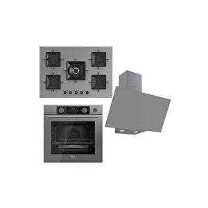 Steamart Ss Serisi Gri Set (ss038 Xe64cpr D079 ) -75'lik Seri Kare Emaye Izgara