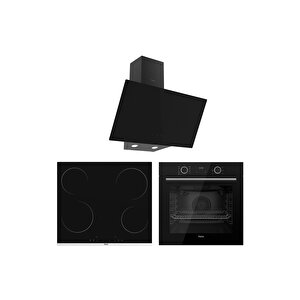 Fryart Smart Plus Siyah Vitroseramik Elektrikli 3'lü Ankastre Set ( Xe63cs-ms261-d077 )