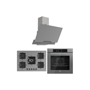 Ss Serisi Gri 5 Gözlü Ankastre Set ( Qbl62cpr-ss038-d065 )