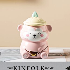 Ayıcık Seramik Kupa, Pembe, 10x7 Pembe