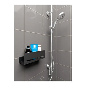 Modern, Estetik Ve Minimalist Tasarım Metal Duş Rafı Paslanmaz Modern Metal Duş Rafı Siyah