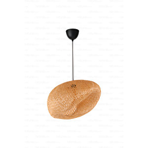 Bohem Bambu Asimetrik Sarkıt Avize Lamba 58cm - Iskandinav, Modern, Bohem, Rattan Aydınlatma