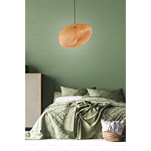 Bohem Bambu Asimetrik Sarkıt Avize Lamba 58cm - Iskandinav, Modern, Bohem, Rattan Aydınlatma