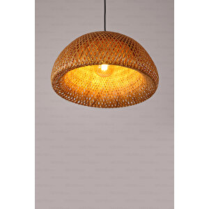 Bohem Bambu Boja Pendant Sarkıt Avize Lamba 45 Cm - Iskandinav, Modern, Bohem, Rattan Aydınlatma