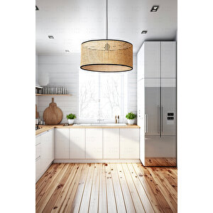 Hazeran Avize 40cm- Iskandinav, Modern, Bohem, Rattan Avize, Aydınlatma