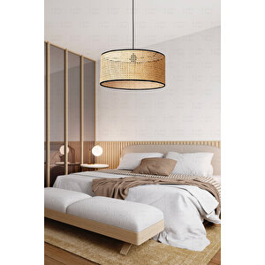 Hazeran Avize 40cm- Iskandinav, Modern, Bohem, Rattan Avize, Aydınlatma