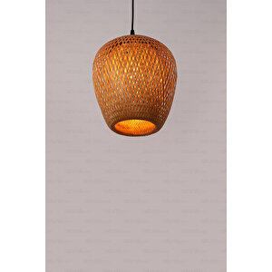 Bohem Bambu Boja Pendant Sarkıt Avize Lamba 25 Cm - Iskandinav, Modern, Bohem, Rattan Aydınlatma