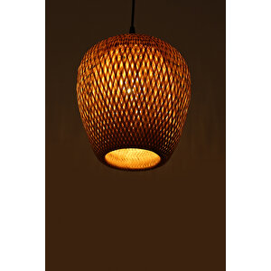 Bohem Bambu Boja Pendant Sarkıt Avize Lamba 25 Cm - Iskandinav, Modern, Bohem, Rattan Aydınlatma