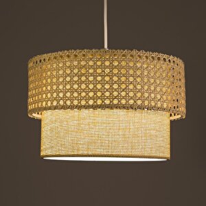 Rattan Serisi Örme Tasarım Sarkıt Hasır İç Kısım Salon Avize Yatak Odası Sarkıt