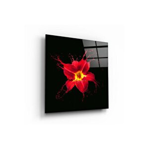 Çiçek Cam Tablo | Hediyelik, Dekoratif, Ofis, Mutfak 60x60 cm