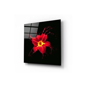 Çiçek Cam Tablo | Hediyelik, Dekoratif, Ofis, Mutfak 30x30 cm