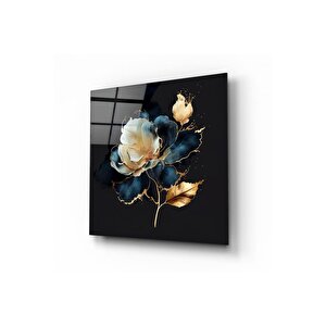 Çiçek Cam Tablo | Hediyelik, Dekoratif, Ofis, Mutfak 80x80 cm