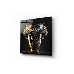 Leopar Cam Tablo | Hediyelik, Dekoratif, Ofis, Mutfak 70x70 cm