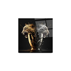 Leopar Cam Tablo | Hediyelik, Dekoratif, Ofis, Mutfak 30x30 cm
