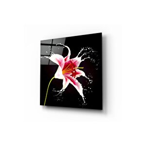 Çiçek Cam Tablo | Hediyelik, Dekoratif, Ofis, Mutfak 70x70 cm
