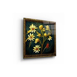 Çiçek Cam Tablo | Hediyelik, Dekoratif, Ofis, Mutfak 80x80 cm