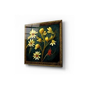 Çiçek Cam Tablo | Hediyelik, Dekoratif, Ofis, Mutfak 80x80 cm