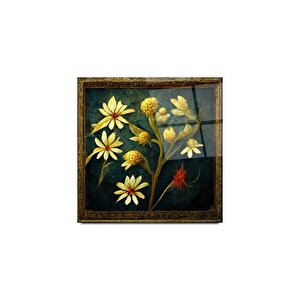 Çiçek Cam Tablo | Hediyelik, Dekoratif, Ofis, Mutfak 80x80 cm