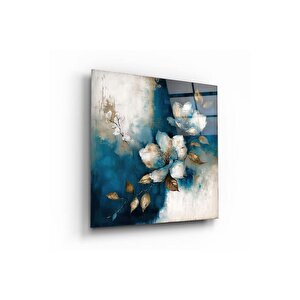 Çiçek Cam Tablo | Hediyelik, Dekoratif, Ofis, Mutfak 70x70 cm