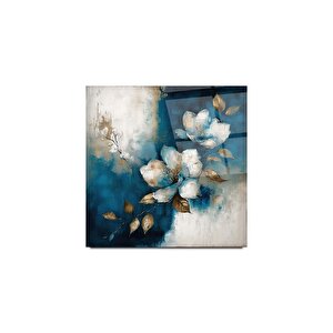 Çiçek Cam Tablo | Hediyelik, Dekoratif, Ofis, Mutfak 70x70 cm