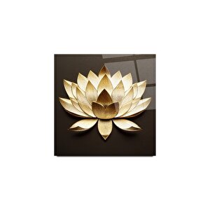 Lotus Çiçek  Cam Tablo | Hediyelik, Dekoratif, Ofis, Mutfak 70x70 cm