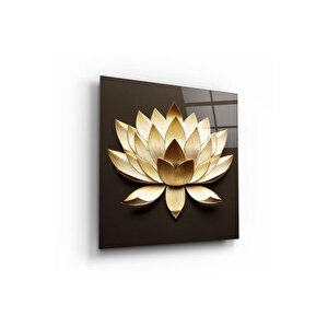 Lotus Çiçek  Cam Tablo | Hediyelik, Dekoratif, Ofis, Mutfak 50x50 cm