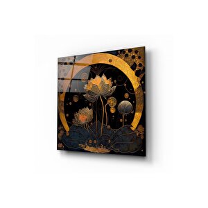 Çiçek Cam Tablo | Hediyelik, Dekoratif, Ofis, Mutfak 80x80 cm