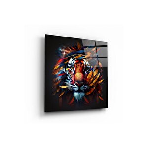 Kaplan Cam Tablo | Hediyelik, Dekoratif, Ofis, Mutfak 80x80 cm