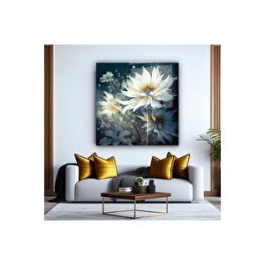 Çiçek Cam Tablo | Hediyelik, Dekoratif, Ofis, Mutfak 50x50 cm