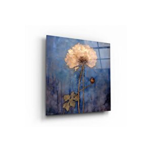 Çiçek Cam Tablo | Hediyelik, Dekoratif, Ofis, Mutfak 80x80 cm