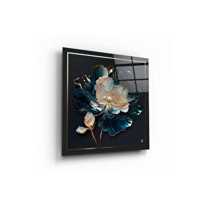 Çiçek Cam Tablo | Hediyelik, Dekoratif, Ofis, Mutfak 80x80 cm